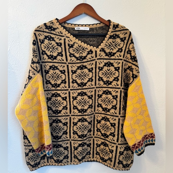 Zara Patchwork Sweater - Picture 1 of 4